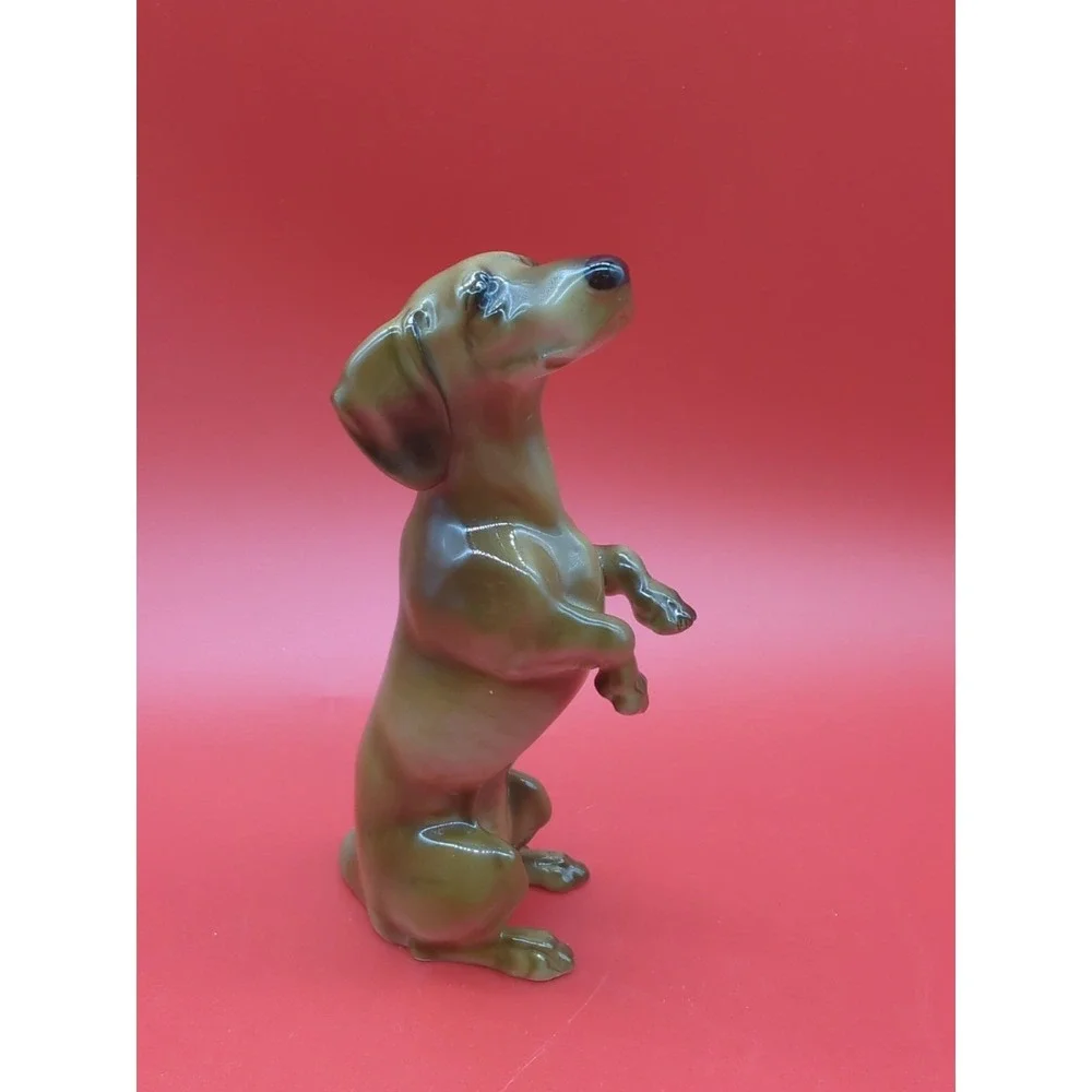 VINTAGE HUTSCHENREUTHER GERMANY PoRCELAIN DACHSHUND DOG FIGURINE 5